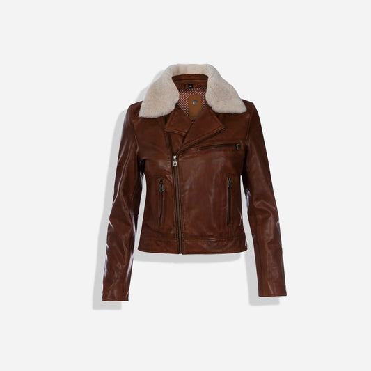 Lisa Bomber Jacket Cognac-1