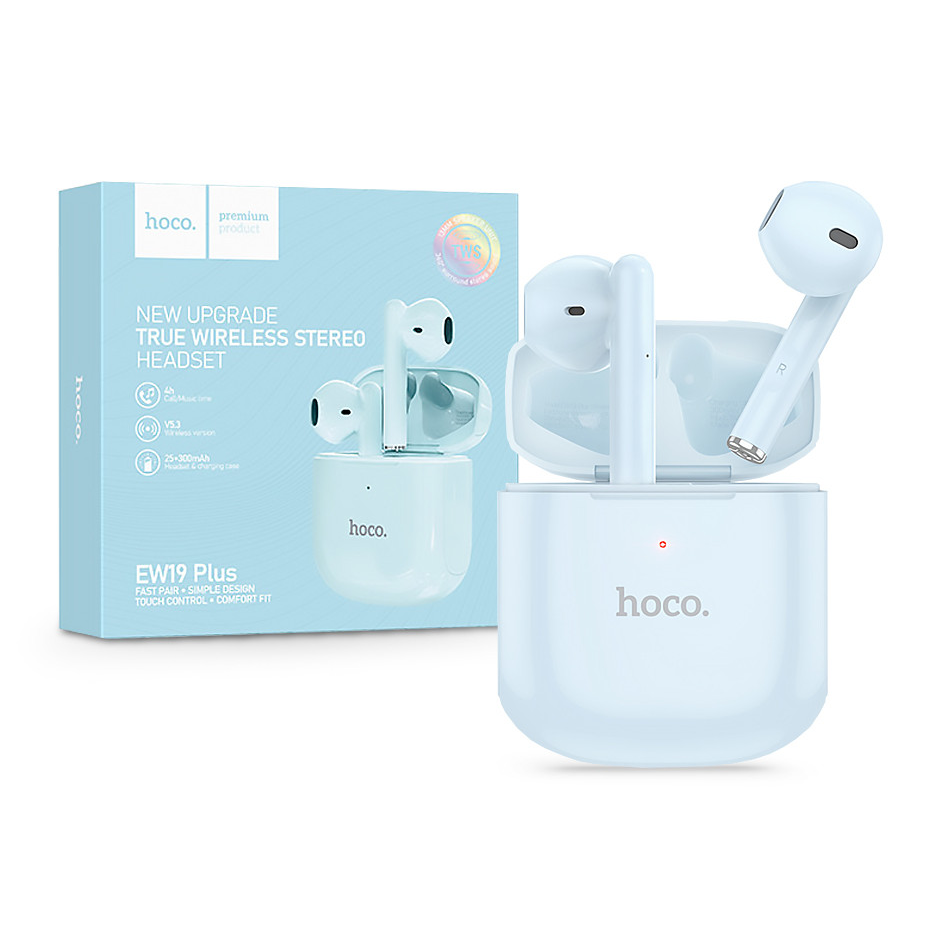 HOCO TWS Bluetooth sztereó headset v5.3 + töltőtok - HOCO EW19 Plus True Wireless Earphones with Charging Case - kék (HC791009)-0