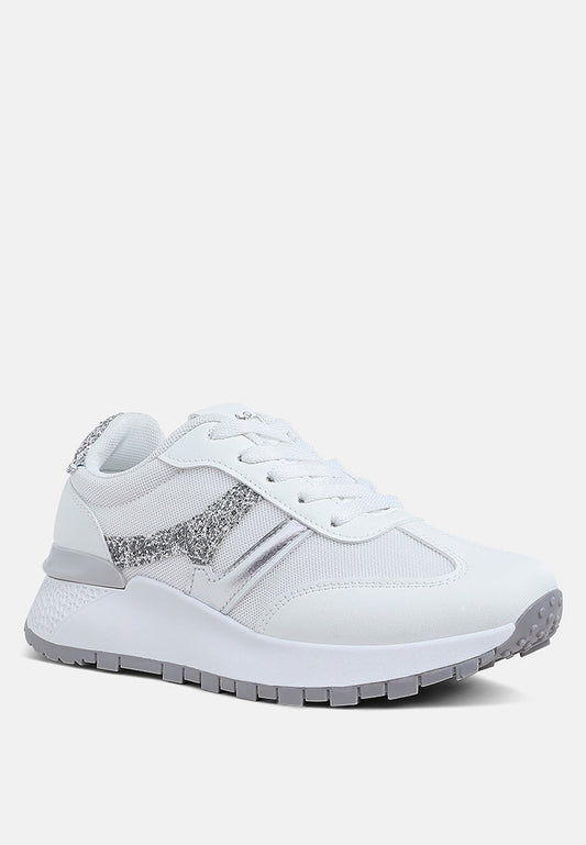 Tapers Glitter Detail Chunky Sneakers-1