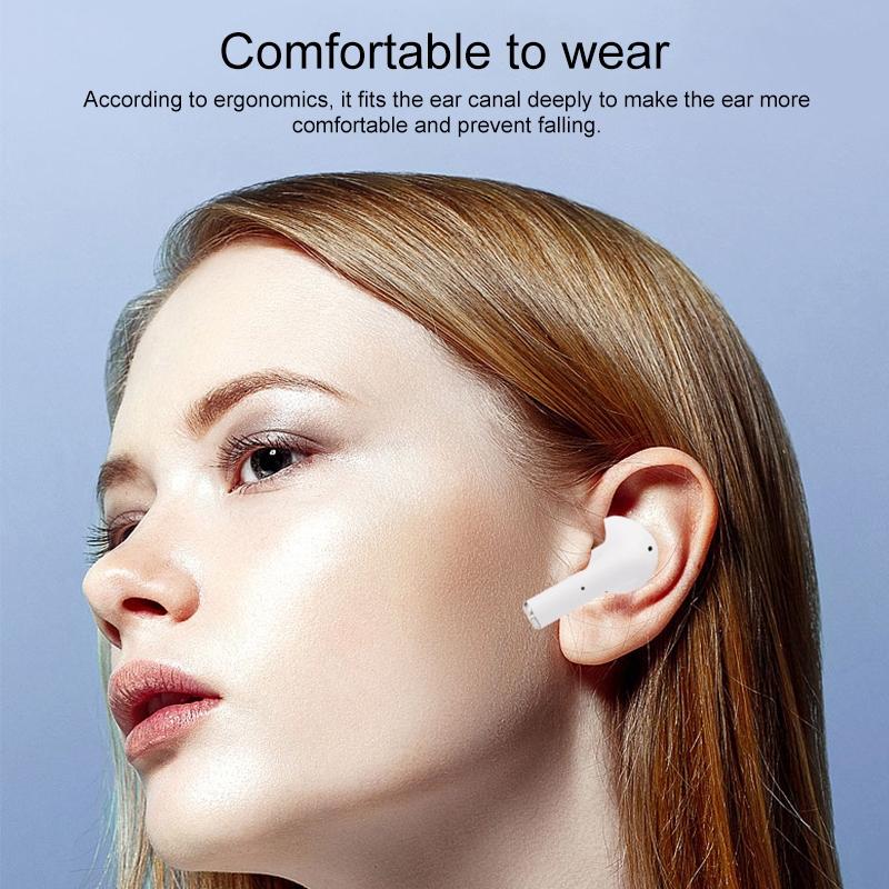 NNEDSZ Wireless Bluetooth Earphones With Touch Display - White-4