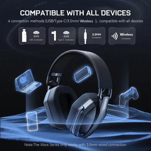 NNETM Wireless Gaming Headphones with Noise Cancelling Mic-1