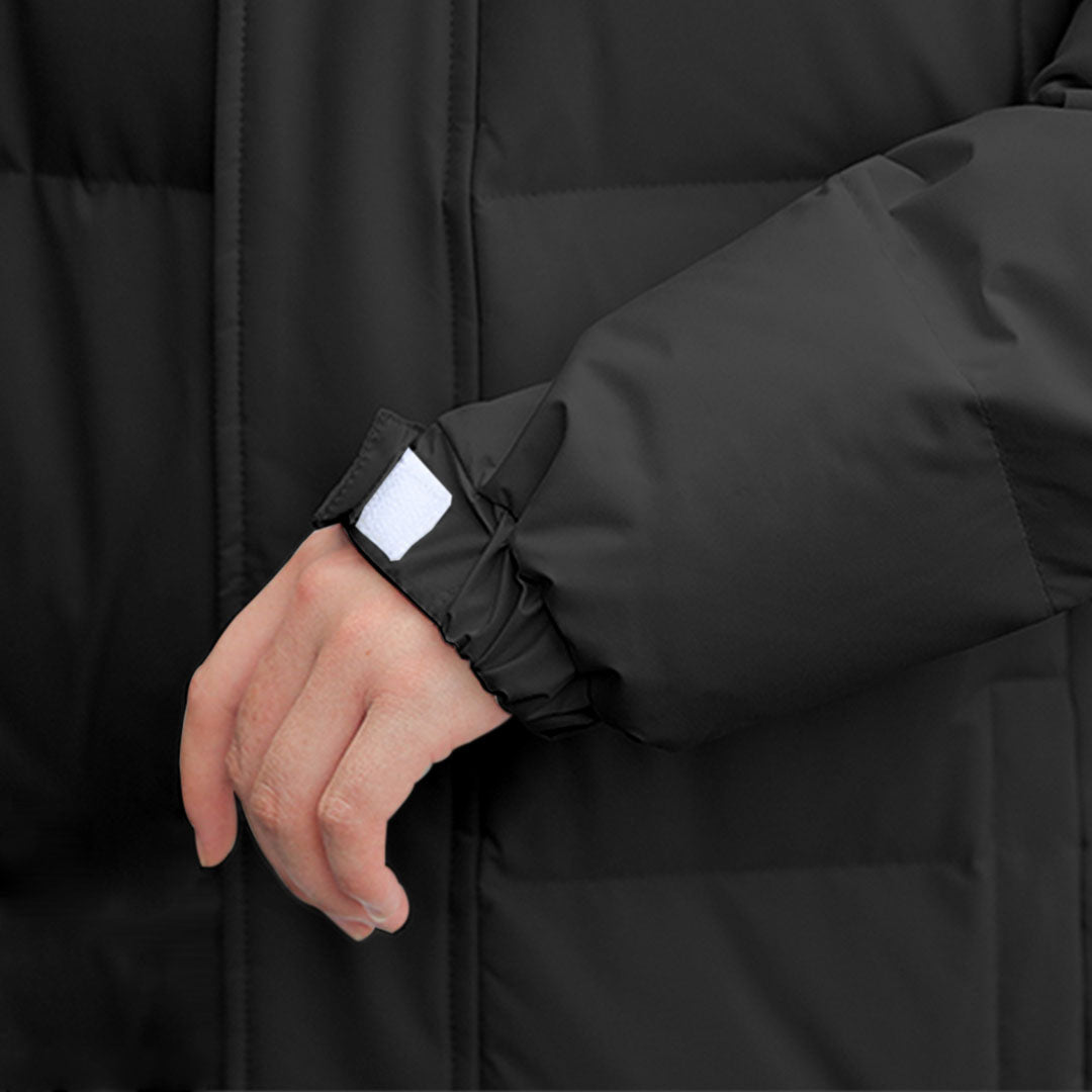 NNEAGS abbee Black 2XL Winter Hooded Overcoat Long Jacket Stylish Lightweight Quilted Warm Puffer Coat-4