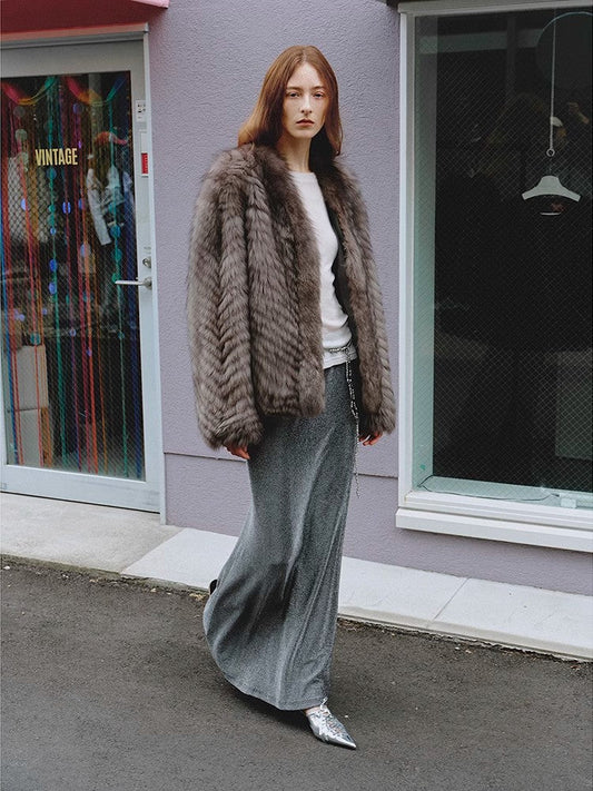 "Polar Night Star" imported sagafurs fox fur coat whole fox fur coat-1