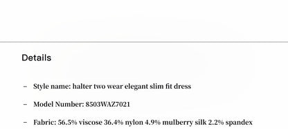 Silk blended/U-neck two-way wear smooth and silky skin-friendly elegant slim  tencel dress for women-3