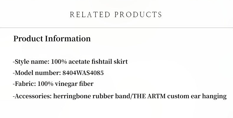 "Extremely luxurious" American EASTMAN acetate glossy bias-cut elegant slim fishtail skirt-3