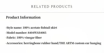 "Extremely luxurious" American EASTMAN acetate glossy bias-cut elegant slim fishtail skirt-3