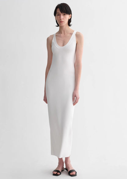 Silk blended/U-neck two-way wear smooth and silky skin-friendly elegant slim  tencel dress for women-4