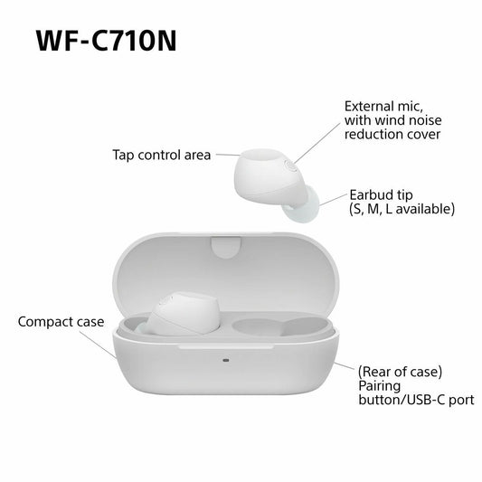 Wireless Earphones with Charging Case Sony WFC710NW BLANCO White-1