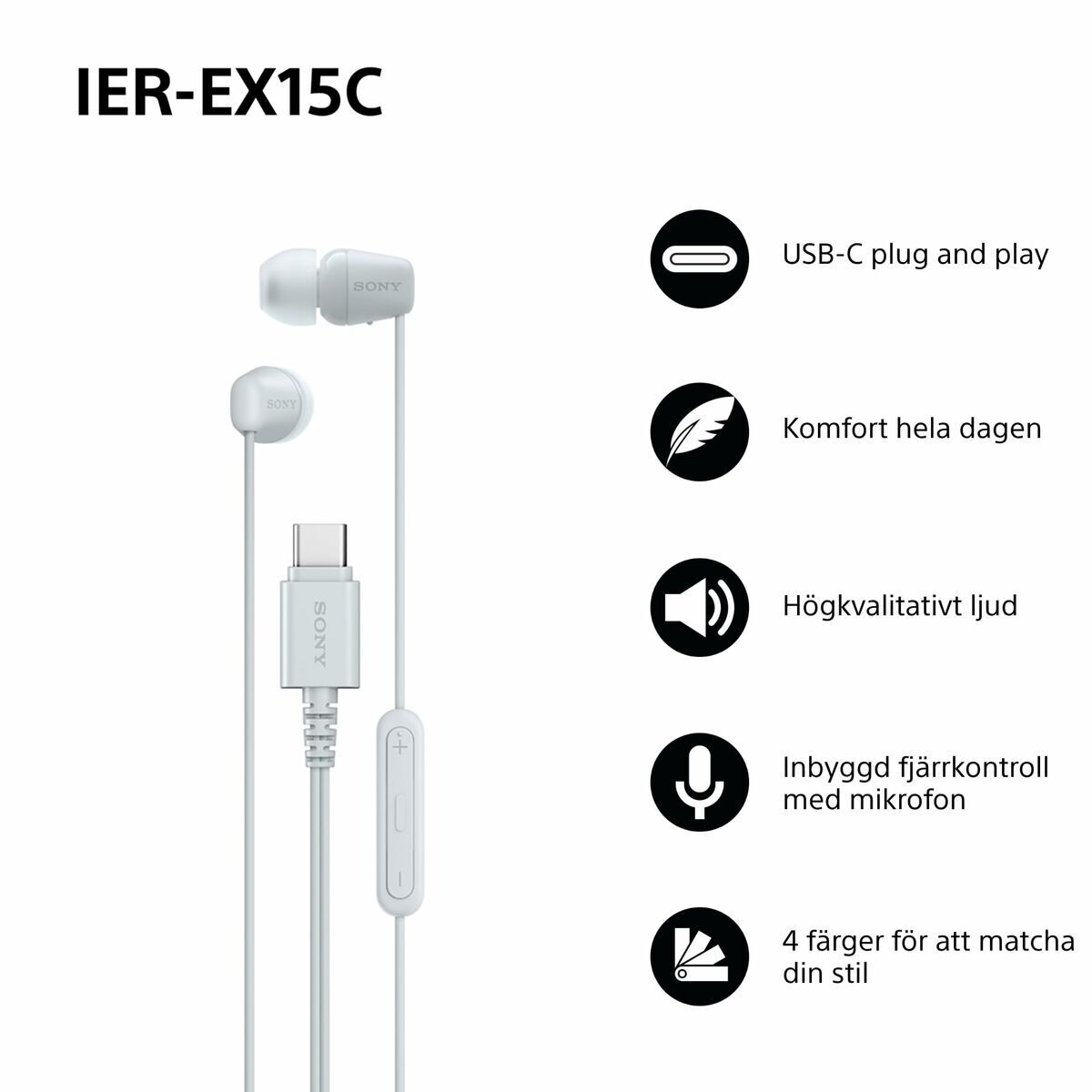 Headphones Sony IEREX15CW-8