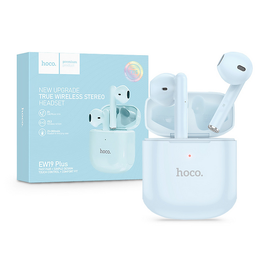 HOCO TWS Bluetooth sztereó headset v5.3 + töltőtok - HOCO EW19 Plus True Wireless Earphones with Charging Case - kék (HC791009)-0
