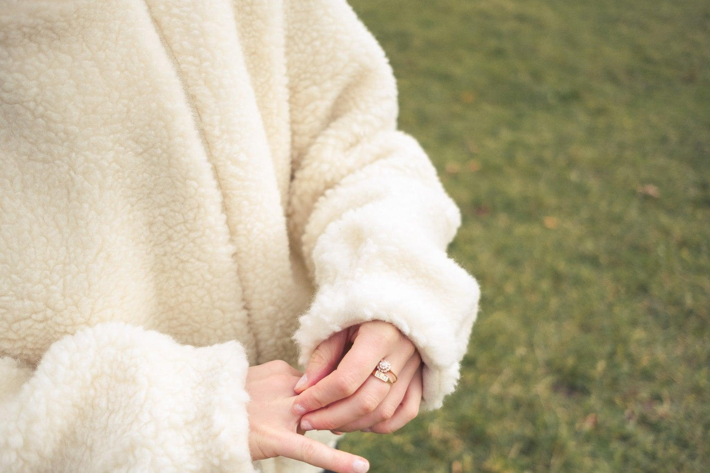 Woolen Woman's Jacket - White-3