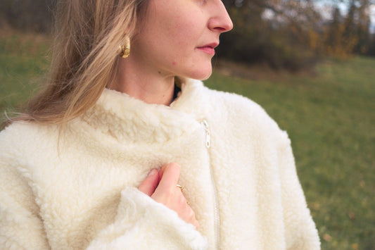 Woolen Woman's Jacket - White-1