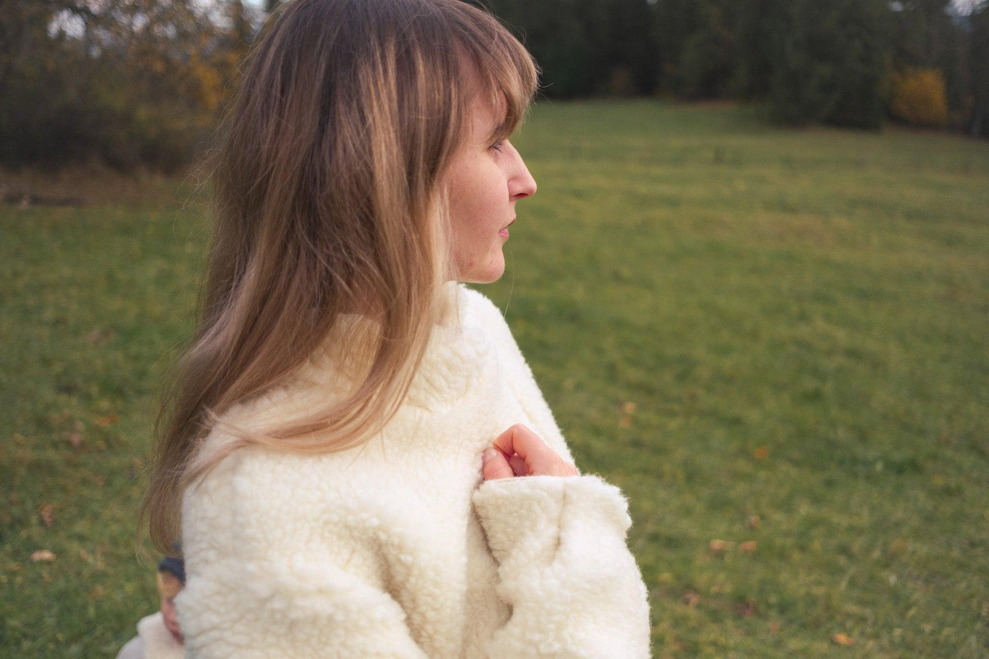 Woolen Woman's Jacket - White-0