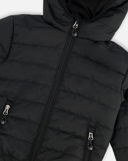 Quilted Mid-Season Jacket Black-3