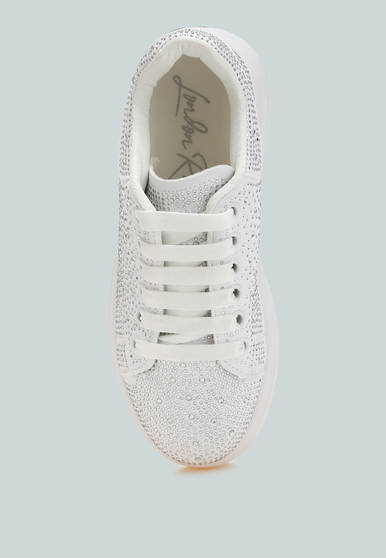 Jitter Bug Rhinestones Embellished Chunky Sneakers-3