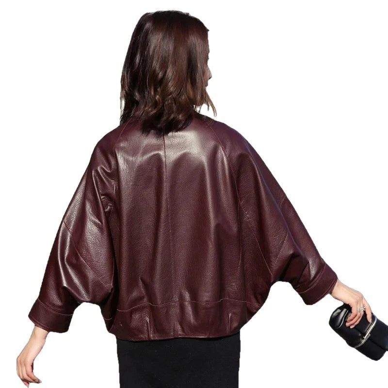 Kitana Poncho Leather Jacket-6