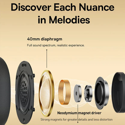 NNEOBA Wireless Over-Ear Headphones 3D Spatial Audio Gray-1