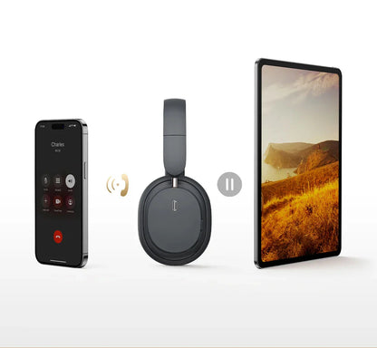 NNEOBA Wireless Over-Ear Headphones 3D Spatial Audio Gray-3