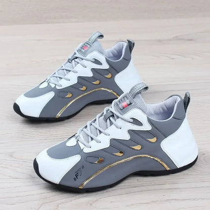 Mens Casual Vulcanized Sneakers Lightweight Breathable Shoes (Gray)-1