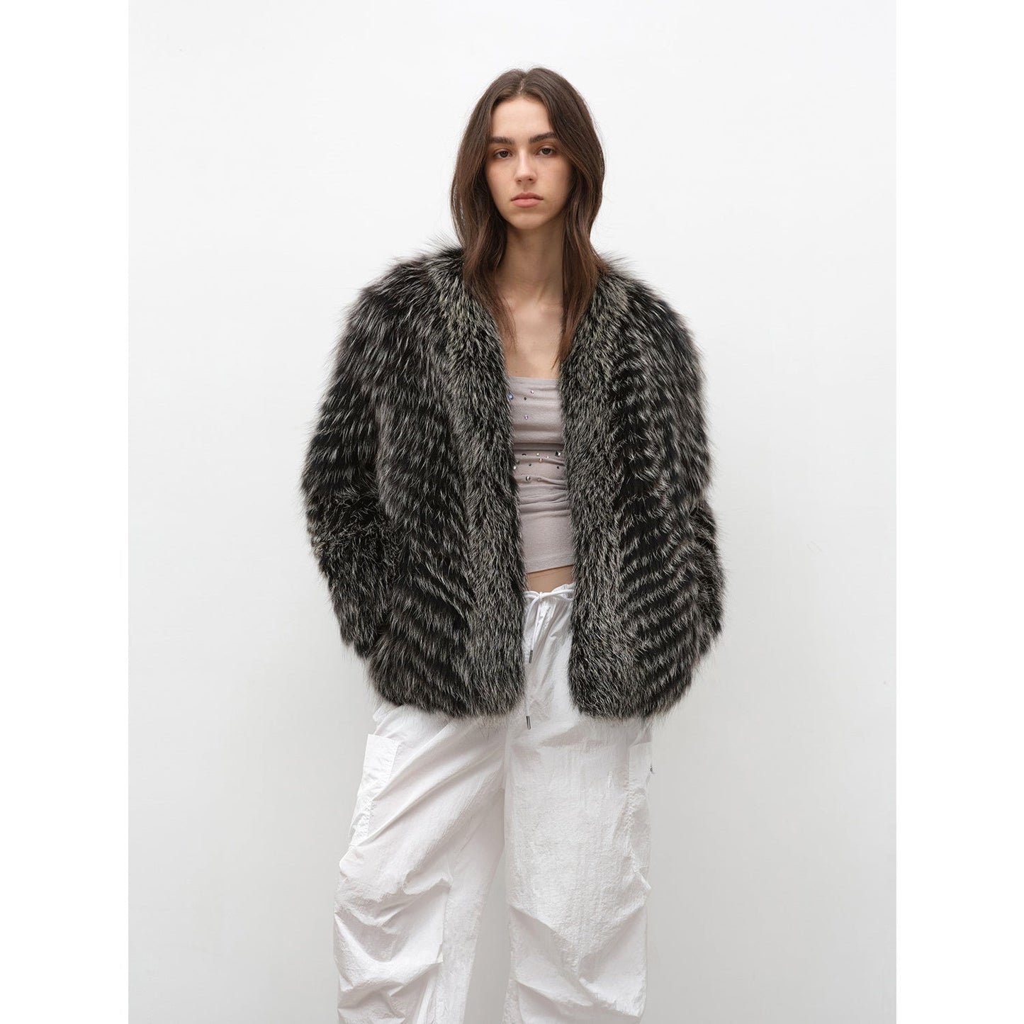 "Polar Night Star" imported sagafurs fox fur coat whole fox fur coat-4