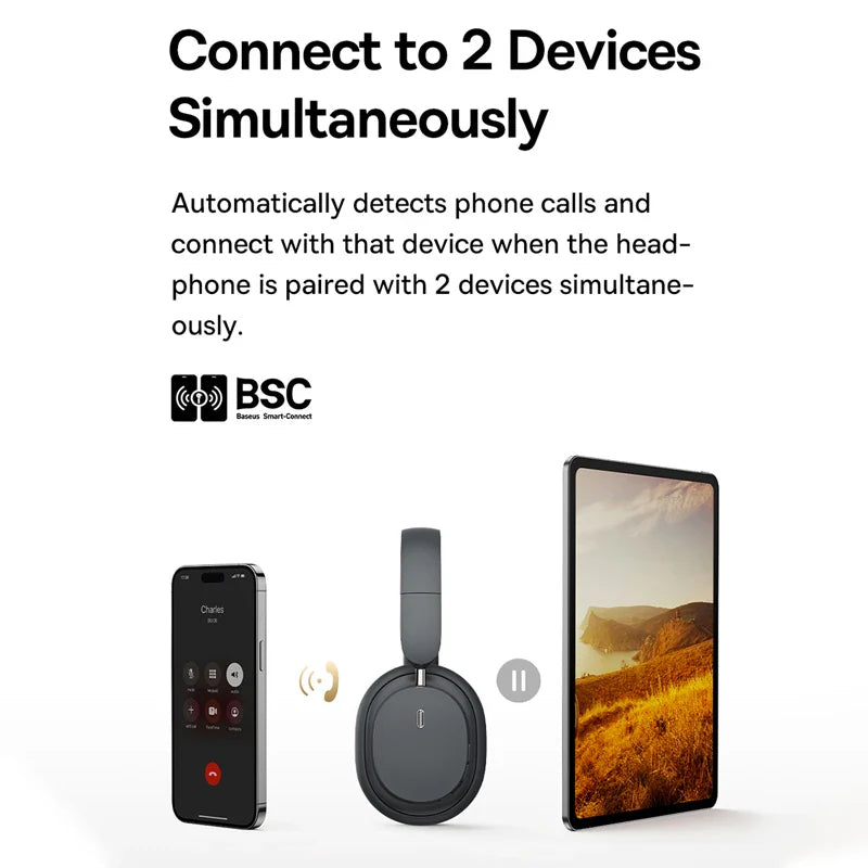 NNEOBA Wireless Over-Ear Headphones 3D Spatial Audio Gray-2