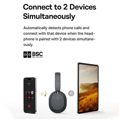 NNEOBA Wireless Over-Ear Headphones 3D Spatial Audio Gray-2