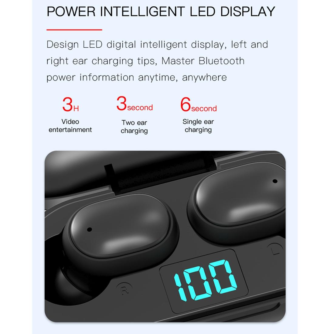 NNEDSZ Wireless Bluetooth Earphones With Digital Display & Charging Box - H6 Tws-3