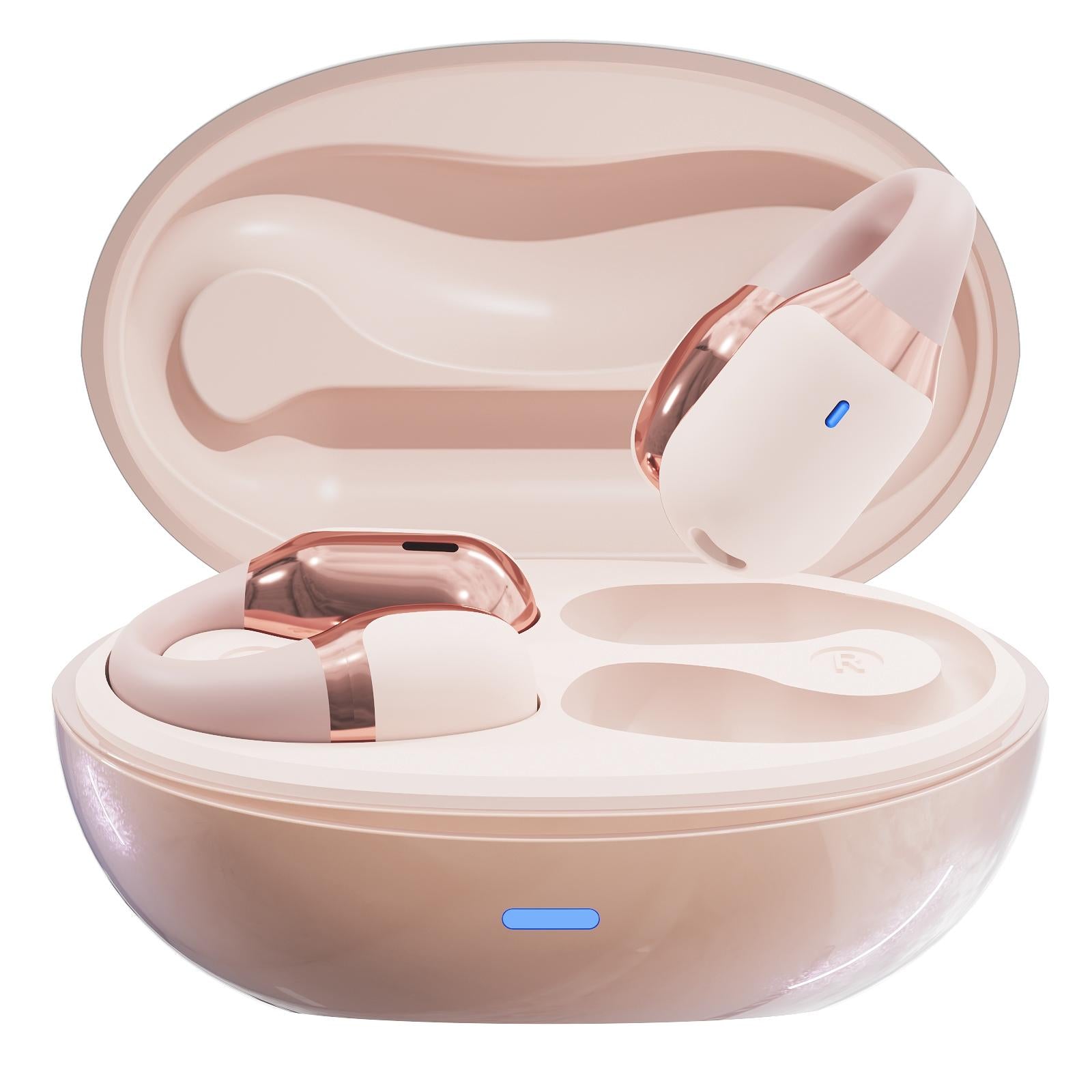 NNEDSZ Wireless Sports Bluetooth Earphones With Air Conduction - F16 Tws - Pink-0