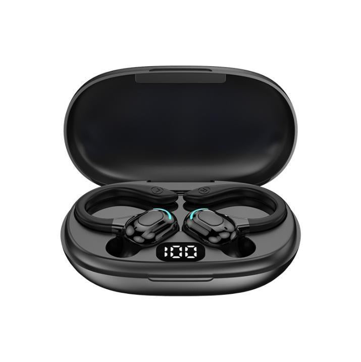 NNEDSZ Wireless Bluetooth Earphones With Charging Case - F8 - Black Double Ear-0