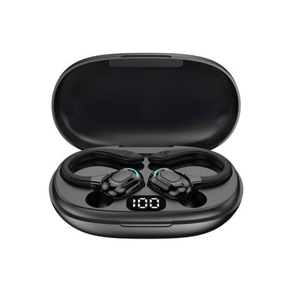 NNEDSZ Wireless Bluetooth Earphones With Charging Case - F8 - Black Double Ear-0