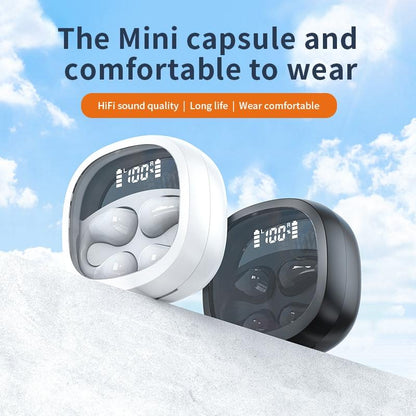 NNEDSZ Smart Digital Display Bluetooth Earphones With Transparent Capsule Design-2