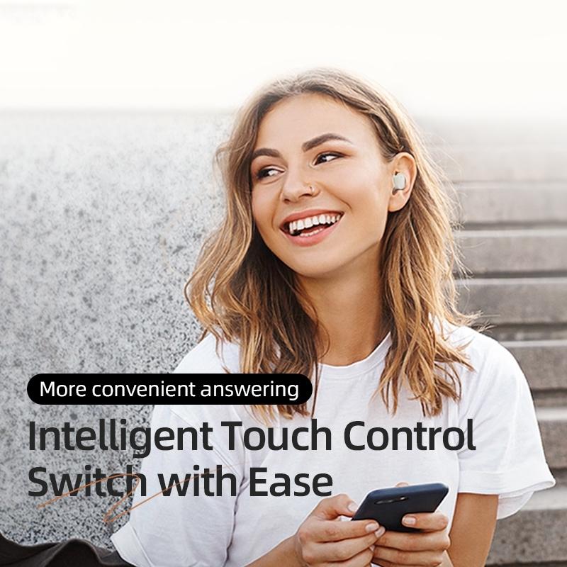 NNEDSZ Beige Bluetooth 5.0 Tws Earphones-3