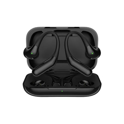 NNEDSZ Wireless Half In-Ear Sports Earphones - Black-1