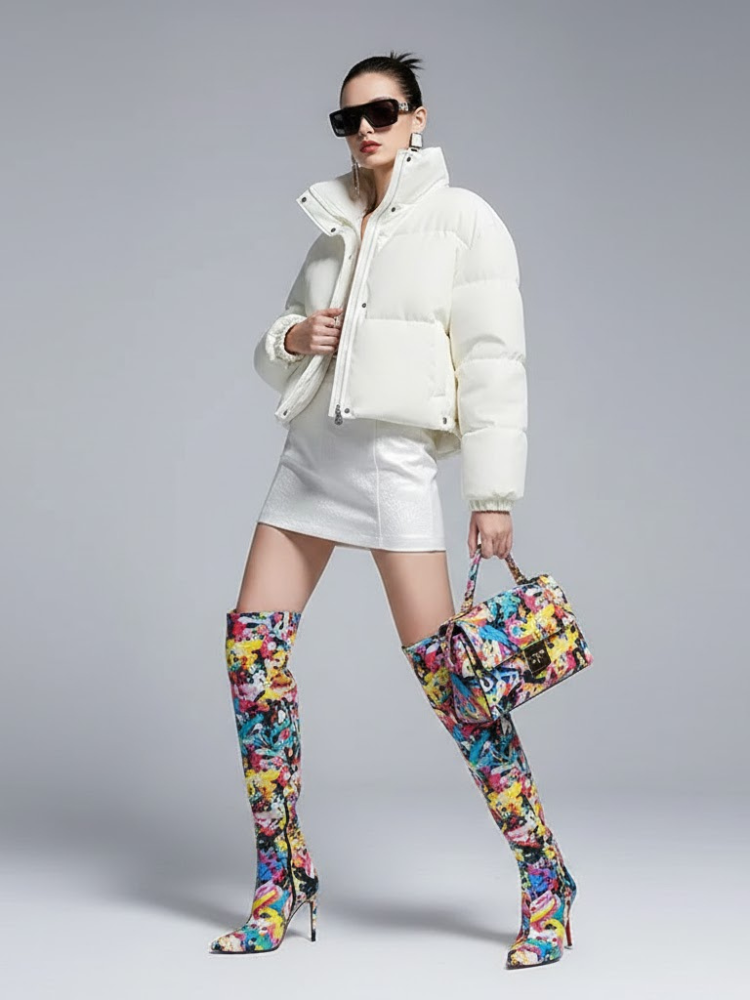 Women's Cropped Puffer Jacket GREENWICH New Collection Couture in Manhattan BYMANYC ® New York-0