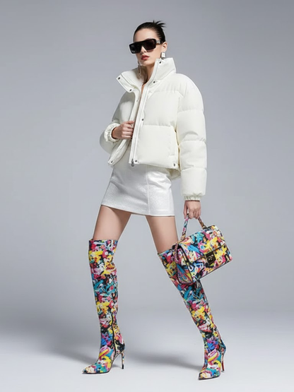 Women's Cropped Puffer Jacket GREENWICH New Collection Couture in Manhattan BYMANYC ® New York-0