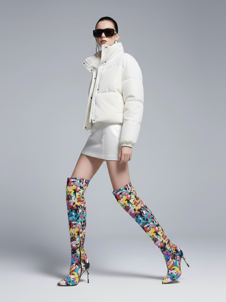 Women's Cropped Puffer Jacket GREENWICH New Collection Couture in Manhattan BYMANYC ® New York-2