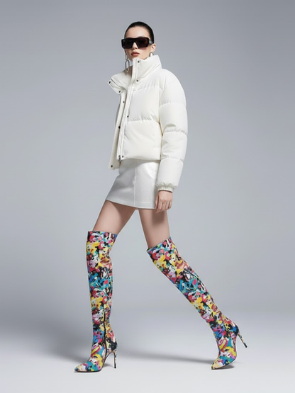 Women's Cropped Puffer Jacket GREENWICH New Collection Couture in Manhattan BYMANYC ® New York-2