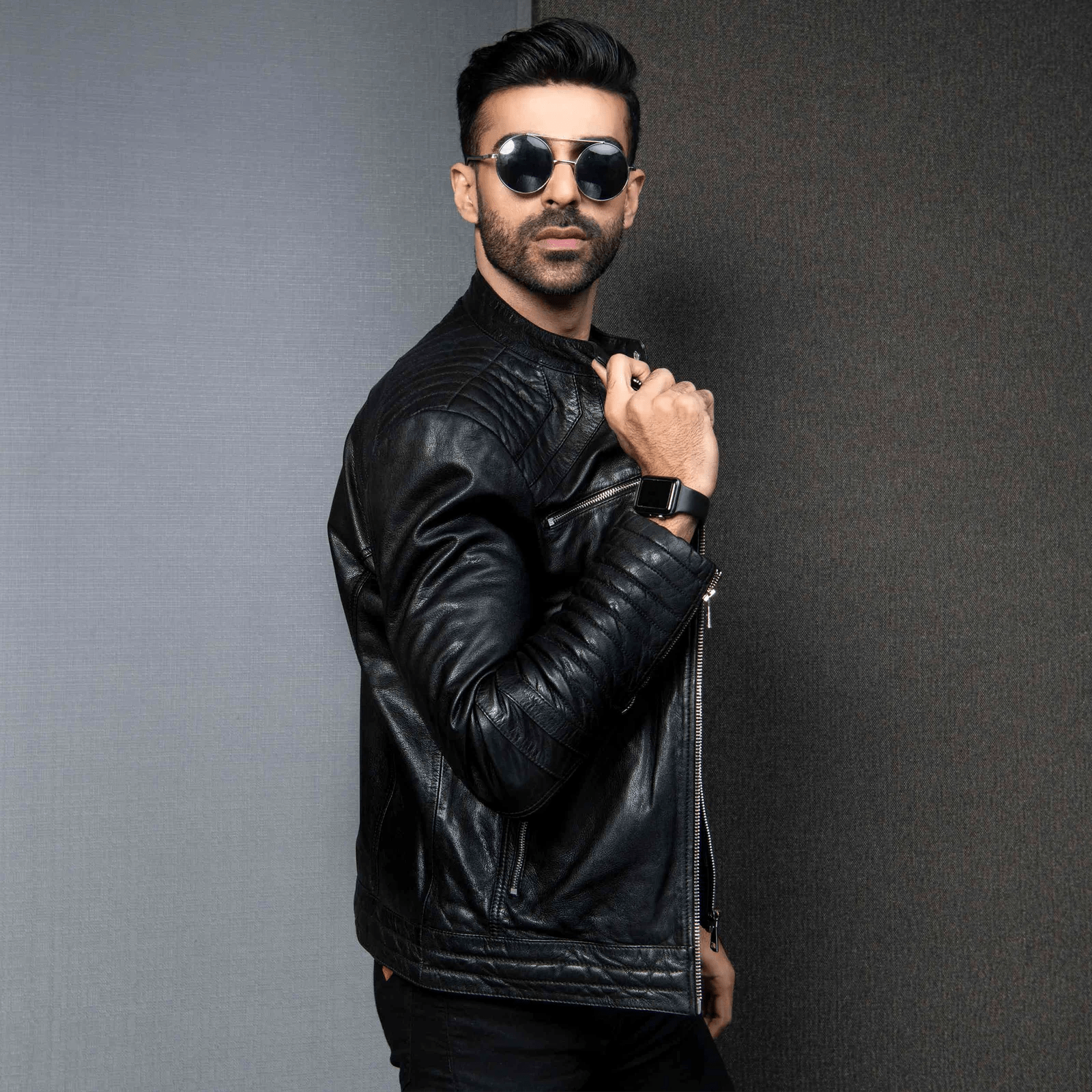 Biker Style Jacket - M, Black