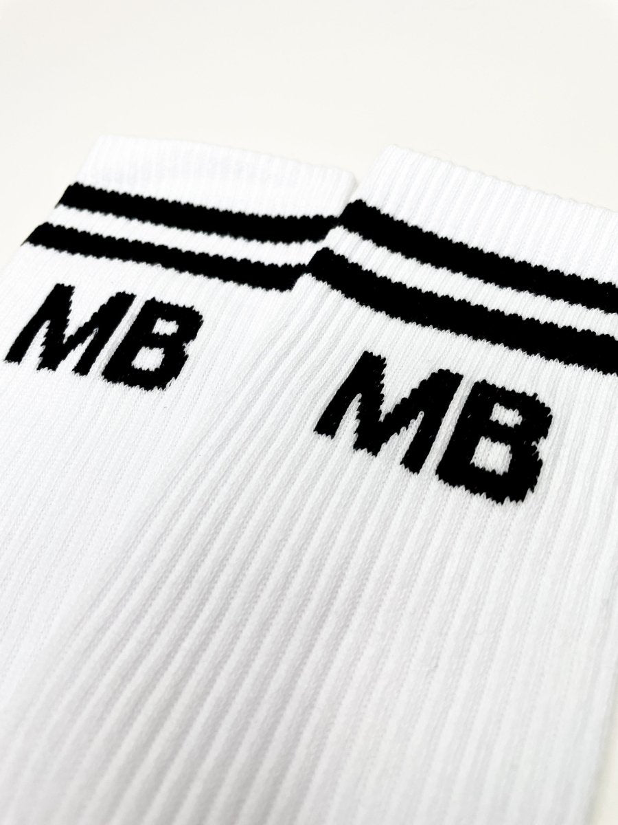 Classic White and Black Stripe Athleisure Unisex Crew Socks-1
