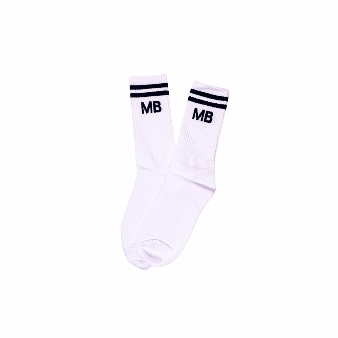 Classic White and Black Stripe Athleisure Unisex Crew Socks-0