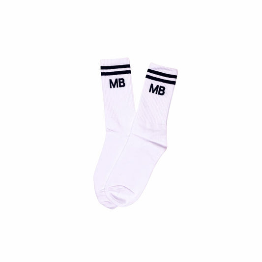 Classic White and Black Stripe Athleisure Unisex Crew Socks-0