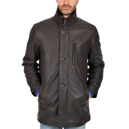 Men’s Black Leather Sport Coat-2