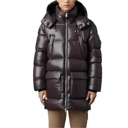 Men’s Chocolate Brown Trench Puffer Coat-1