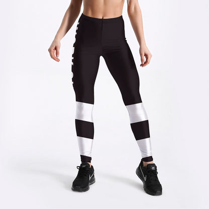 Fashion Workout Women Leggings Fitness Athleisure Clothing White Letter Printed Leggings  S-4XL-4
