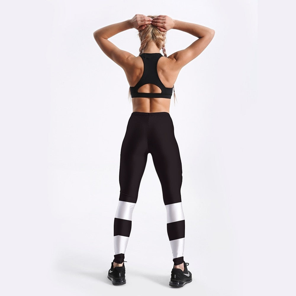 Fashion Workout Women Leggings Fitness Athleisure Clothing White Letter Printed Leggings  S-4XL-1