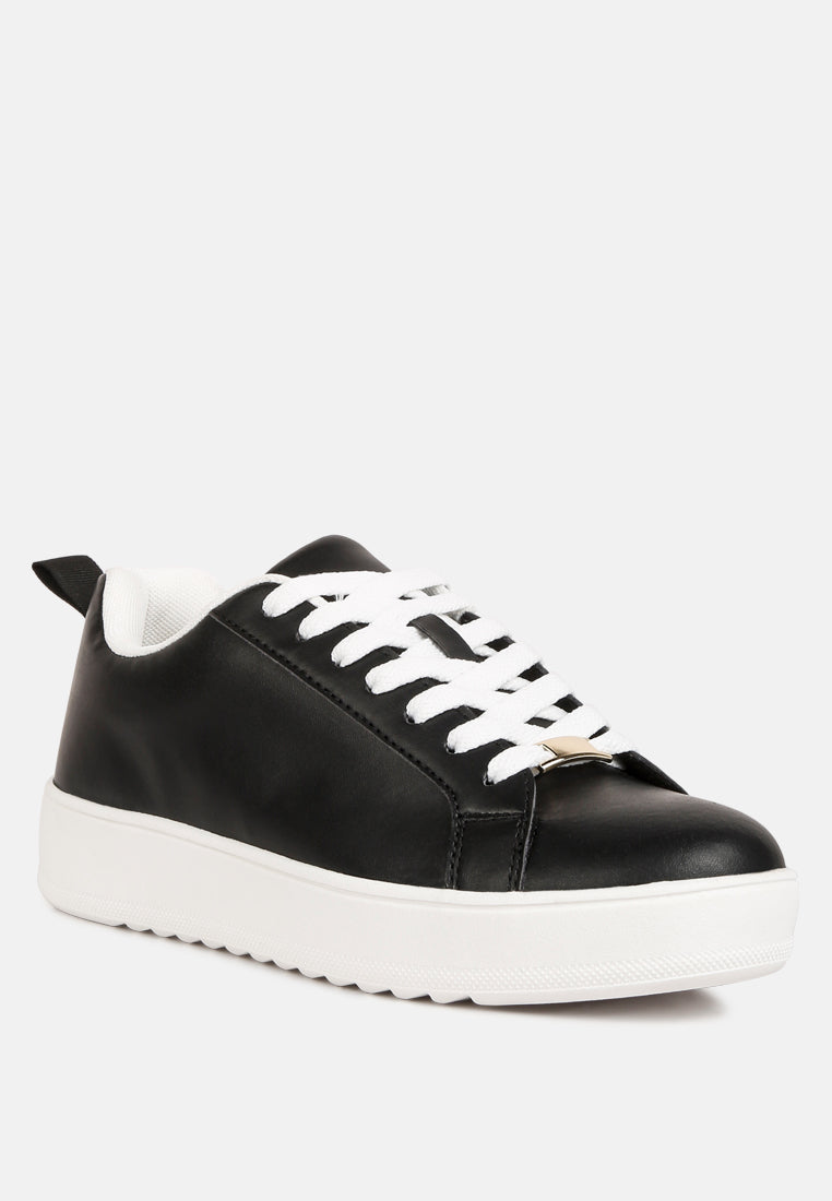 Rouxy Faux Leather Sneakers-1