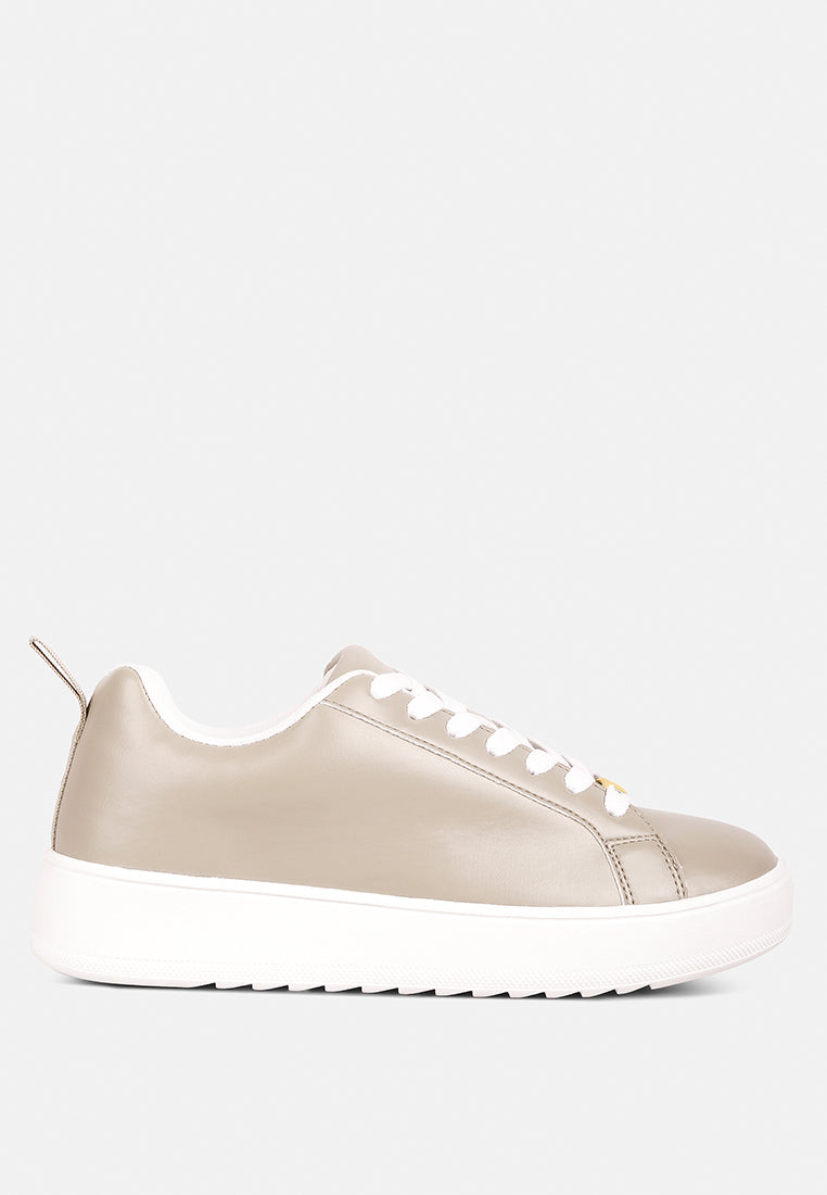 Rouxy Faux Leather Sneakers-6